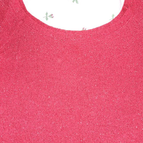 Elastic blouse used with glitter, red, size S