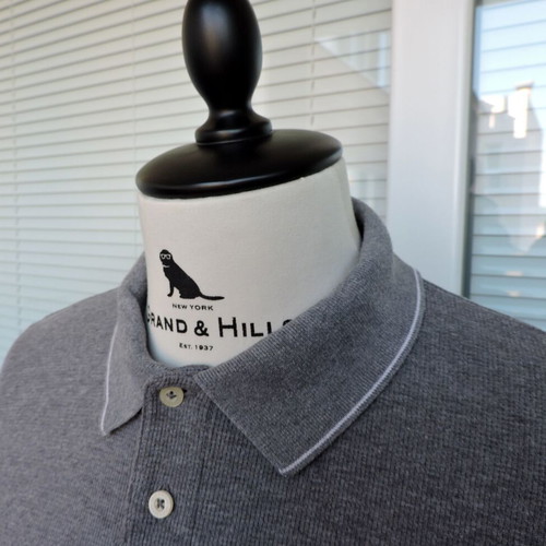 Lyle & Scott grey men's short sleeve polo shirt, size M