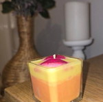 Lip-shaped handmade candle