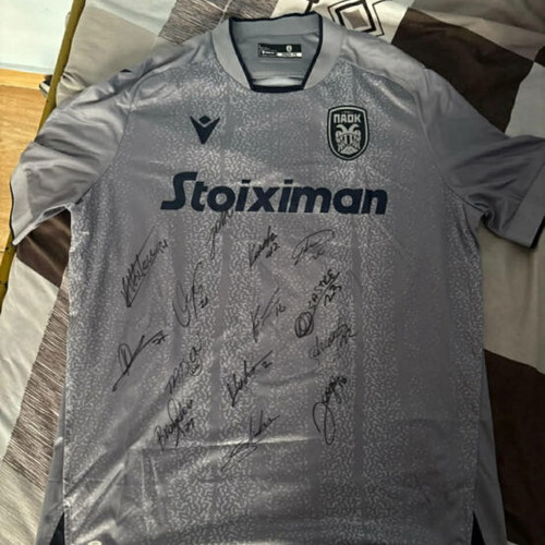 PAOK 24/25 third shirt authentic, new with 14 player autographs