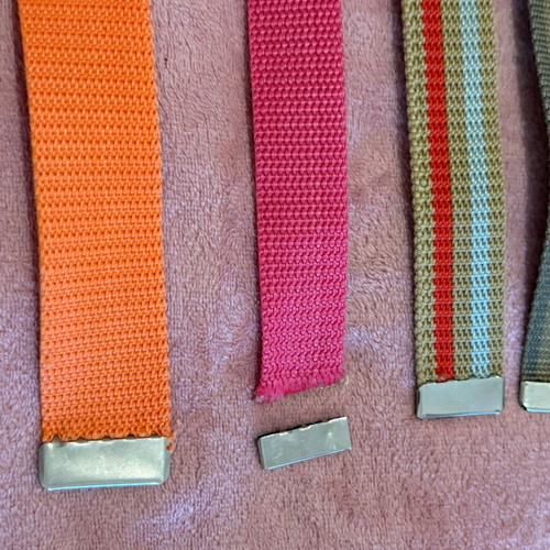 Set of 4 fabric belts used with metal clip buckle, length 100 cm