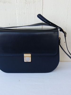 Leather women's shoulder bag blue like new
