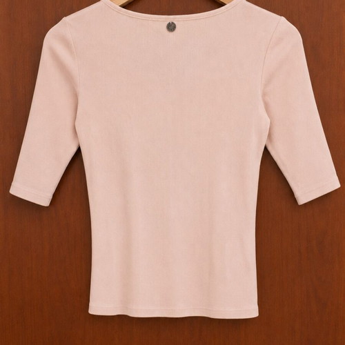 BSB Ribbed Blouse L New, Soft Pink-Apricot