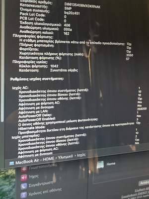 MacBook Air 2013 σε πολύ καλή κατάσταση με φορτιστή και καπάκια προφύλαξης
