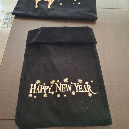 Velvet Christmas Gift Bags Set like new, sizes 27x33 and 20x25 cm