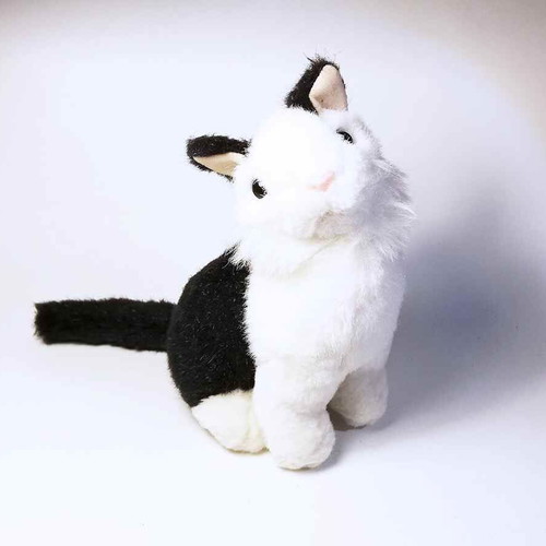 Plush cat black and white used Happy People