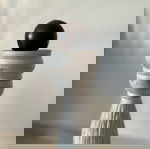  Σετ τρία λευκά επιδαπέδια ξύλινα κηροπήγια