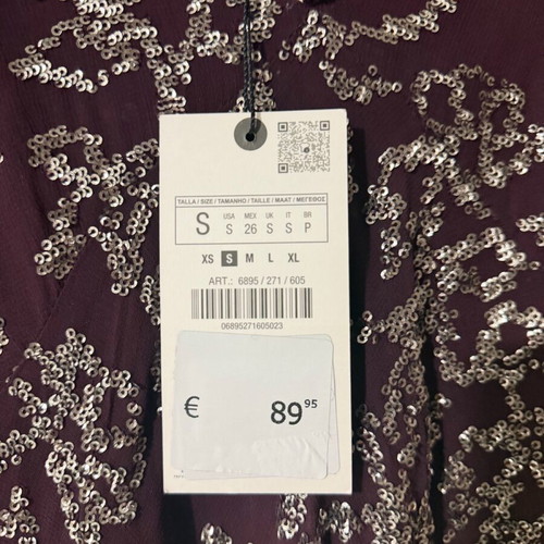 Burgundy dress Zara S with sequins new, mermaid style
