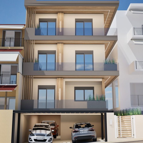 Building in Thessaloniki Sykies with parking, balcony, and city view