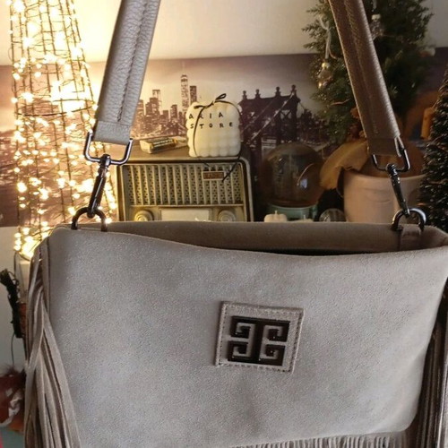 El. Bags Beige Suede Bag new