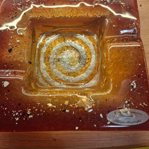 Glass decorative ashtray like new