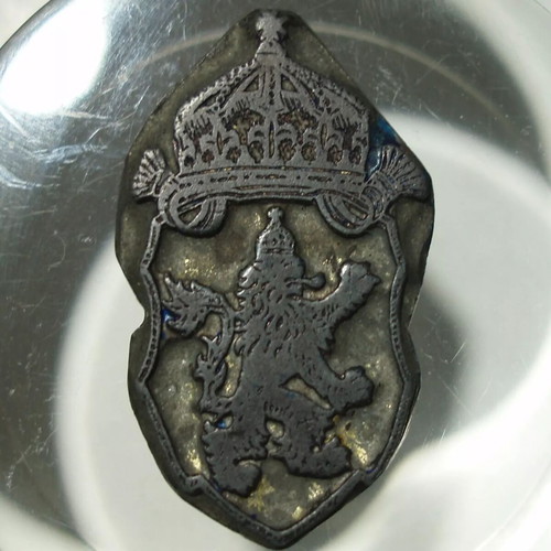 Ink printing die stamp seal Bulgarian royal crest 1890s used