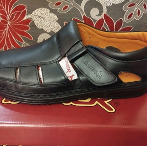 Boxer σανδάλια μαύρα δερμάτινα