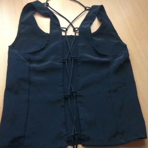 Black backless top new with laces on the back