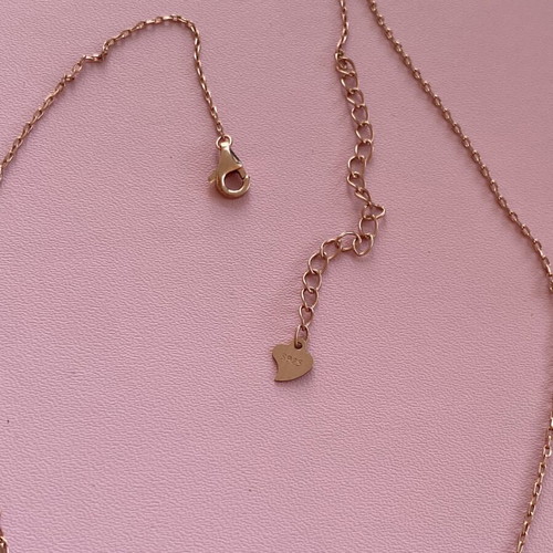 Silver necklace 925 rose gold solitaire like new