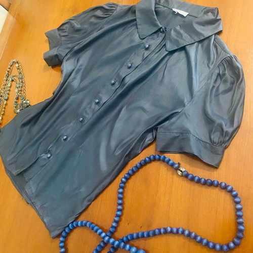 Casharel romantic shirt gray blue size M like new
