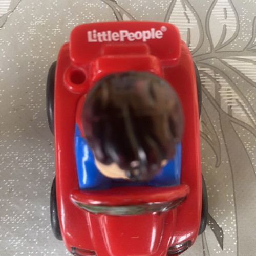 Fisher-Price Little People Wheelies Superman toy car used, red racing