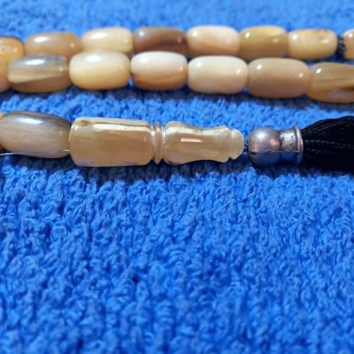 Egyptian Worry Beads from Animal Horn, 33 Beads, Like New