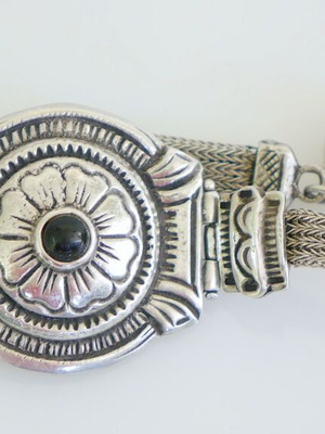 Silver bracelet 925 with garnet used
