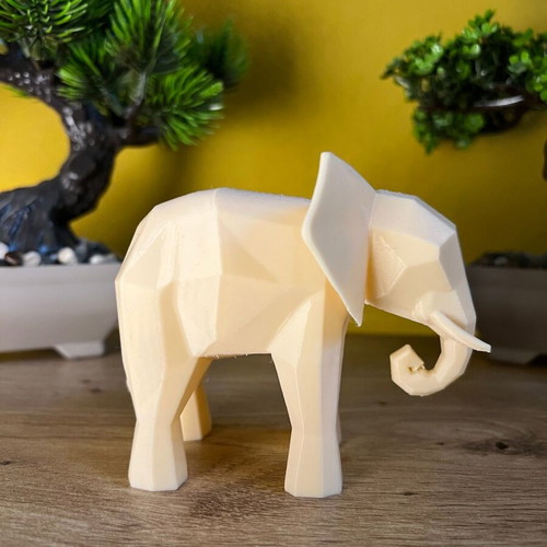 Handmade 3D Printed Low Poly Elephant Minimal Decorative 10x9cm new