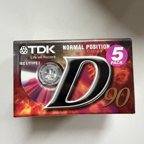 TDK audio cassette set of 5 sealed 90 minutes