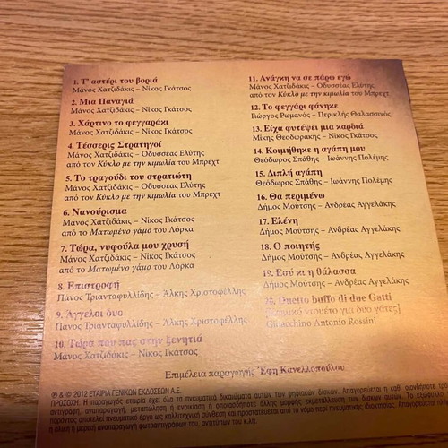 Giorgos Moutsios T' Asteri Tou Voria CD, laiko