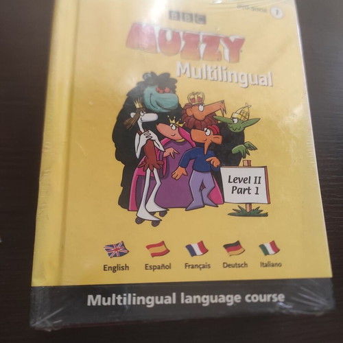 Muzzy language learning books used, pack of 5 books with DVDs