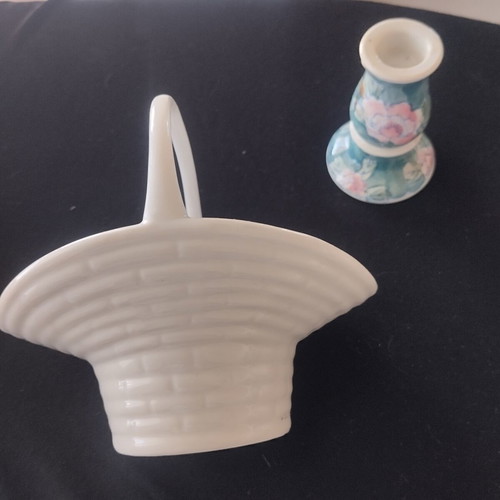 Decorative basket and candle holder vintage pieces like new