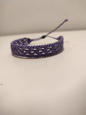 Macrame bracelet new, purple, waxed thread
