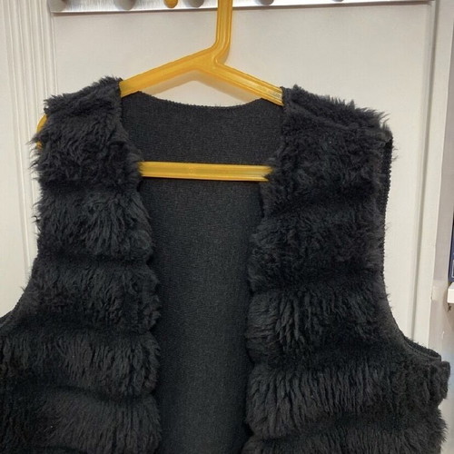 Synthetic fur like new, black, size S-M