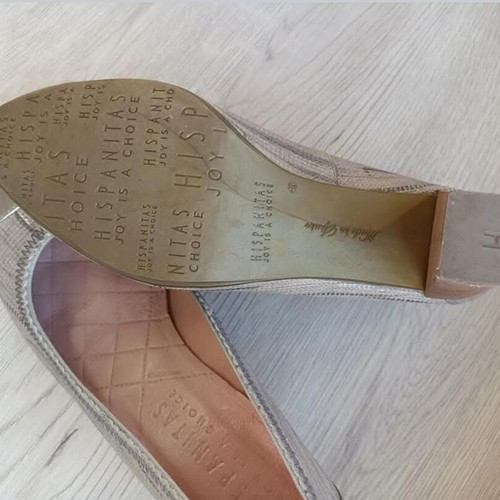 Hispanitas women's shoes made of genuine leather like new, gray and silver, size 40
