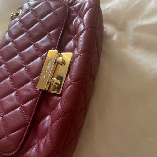 Michael Kors leather shoulder bag used, burgundy