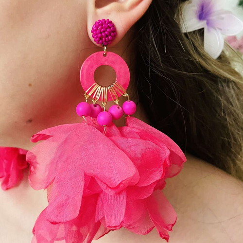 Earrings like new, pink