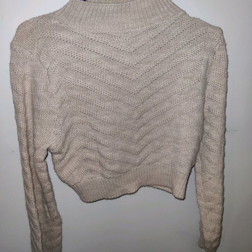Beige knitted sweater used, size S