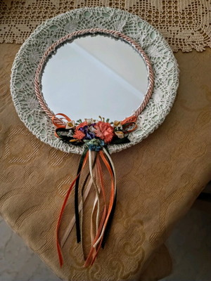Handmade mirror like new, table or wall hanging
