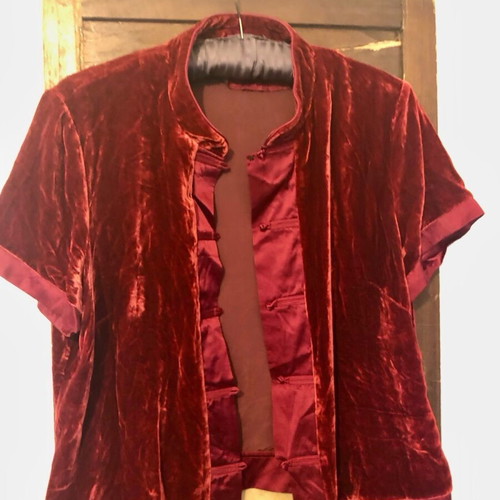 Velvet Monsoon shirt Chinese style like new, red XL