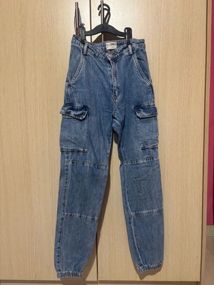 Tally Weijl cargo denim pants size 32 used, blue