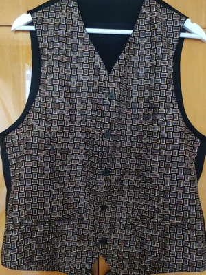 Silk men's vest like new, black and brown, sizes S and M