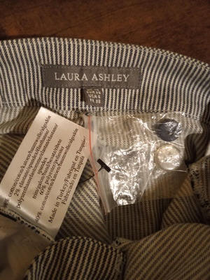 Laura Ashley high-waisted striped chino pants new, blue and white, size M/UK 10