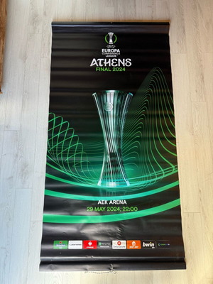 Official UEFA Conference League Athens 2024 Banner like new