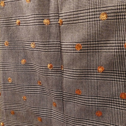 Forel gray checkered vest with gold sequins, size 46, like new