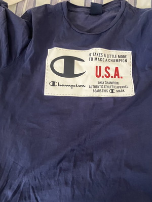 Champion T shirt large size, like new, white and blue