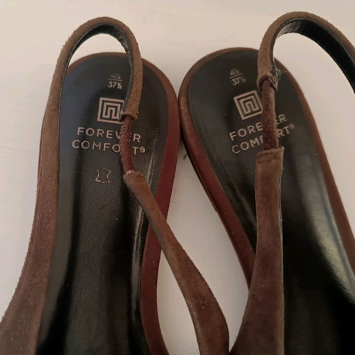 Suede brown ballerinas like new, size 36.5-37, square toe