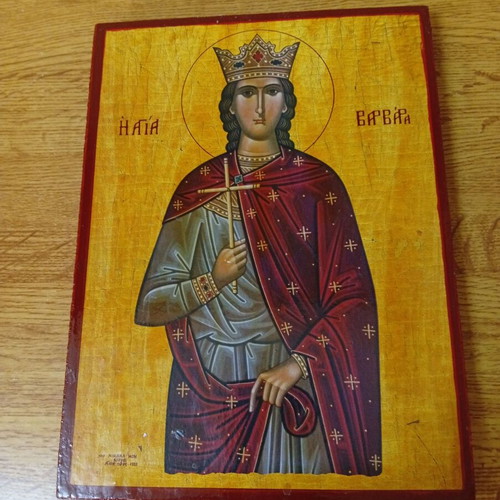 Religious icon of Saint Barbara new, wooden