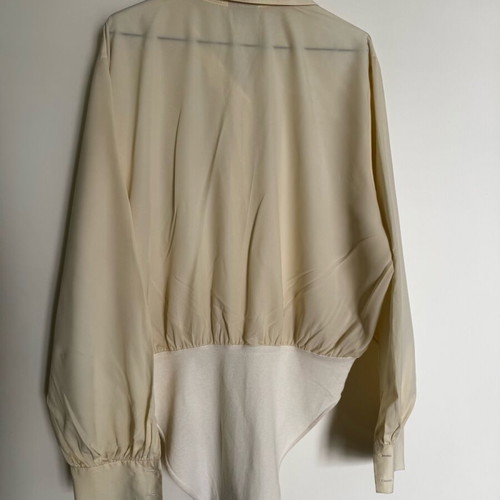 Vintage silk shirt Made in Italy used, beige, size M