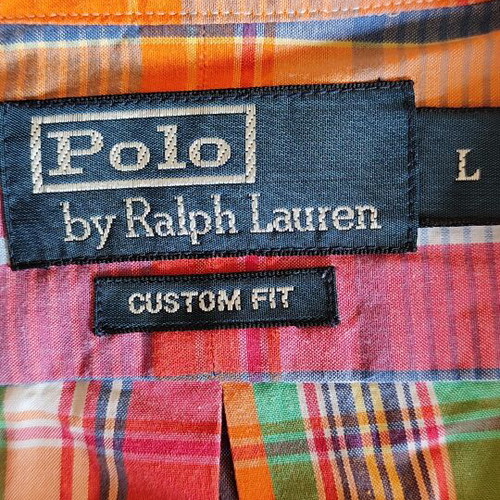 Polo Ralph Lauren men's plaid shirt L custom fit like new, 100% cotton