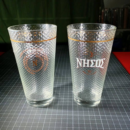 Nisos Beer 2 Glasses 0.3l New Promotional Made in Italy