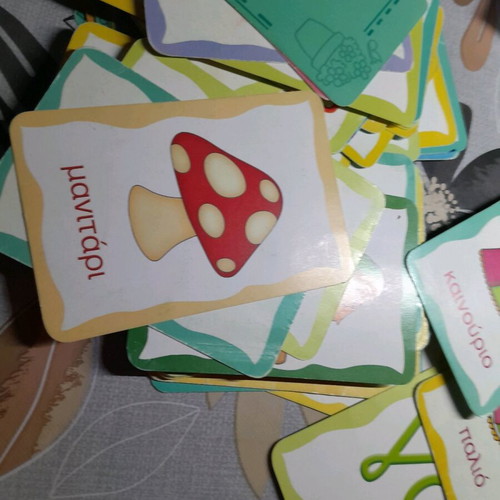 Educational cards used, over 100 pieces