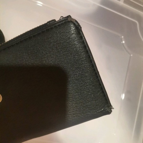 Women's wallet used, black faux leather