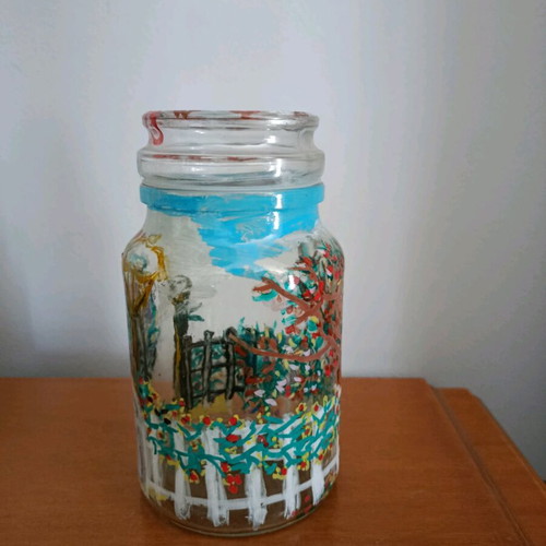 Decorative vase handmade painted new